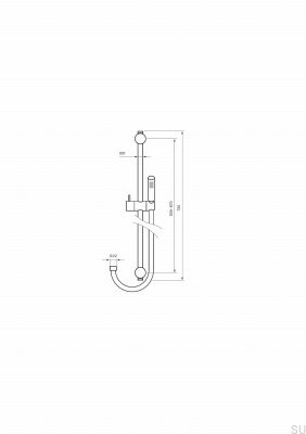 Drążek prysznicowy Jet z regulowanym uchwytem ściennym ZSAL109 Mosiężny Chromowany