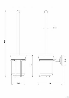 Szczotka toaletowa TA220 Classic Mosiężna Polerowana Nielakierowana