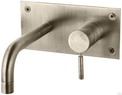 Bateria umywalkowa 170 BOX006 Mosiężna Nikiel Szczotkowany