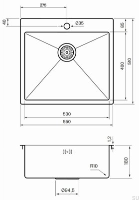 Zlewozmywak kuchenny Diskho 5540 Stalowy