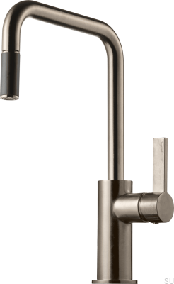 Bateria kuchenna  z wyciąganą wylewką ARM577 Mosiężna Nikiel Szczotkowany