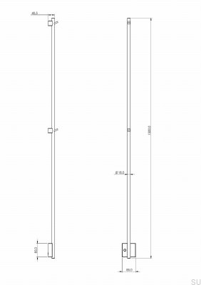 Grzejnik łazienkowy TW1500-85 Mosiężny Polerowany Nielakierowany