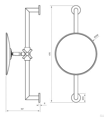 Lustro łazienkowe TA816 Mosiężne Chromowane