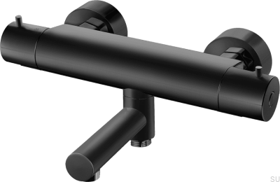Bateria wannowo-prysznicowa termostatyczna EVM022-150 Mosiężna Czarna Matowa