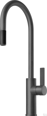 Bateria kuchenna z wyciąganą wylewką ARM185 Mosiężna Grafitowa