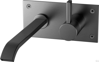 Bateria umywalkowa ARM008 Mosiężna Czarny Chrom Szczotkowany