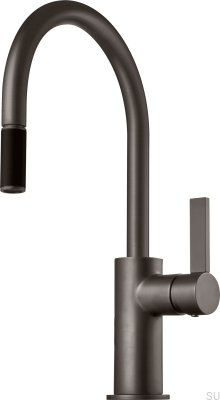 Bateria kuchenna z wyciąganą wylewką  ARM375 Mosiężna Grafitowa