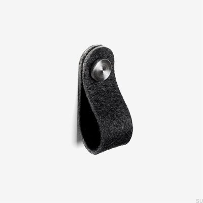 Gałka meblowa Pina czarna ze srebrnym Pinatex