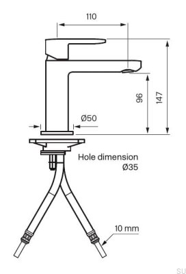 Bateria umywalkowa CA071 Mosiężna Nikiel Szczotkowany