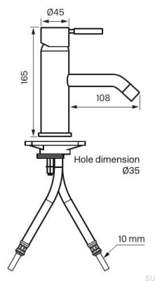 Bateria umywalkowa EVM071 Mosiężna Czarna Matowa