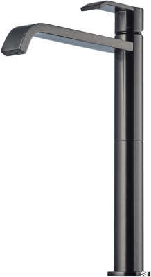 Bateria umywalkowa wysoka VIC081 Mosiężna Czarny Chrom Szczotkowany