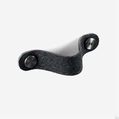 Uchwyt meblowy podłużny Pina czarny ze srebrnym Pinatex