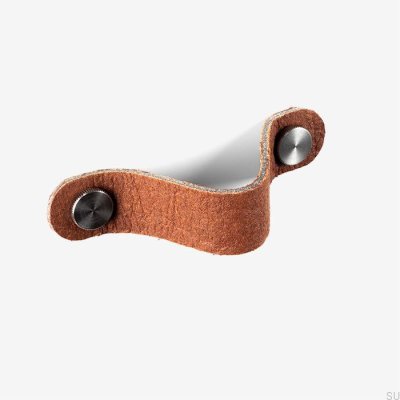 Uchwyt meblowy podłużny Pina brązowy ze srebrnym Pinatex