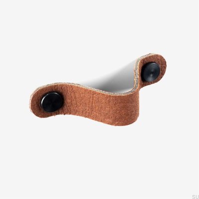 Uchwyt meblowy podłużny Pina brązowy z czarnym Pinatex