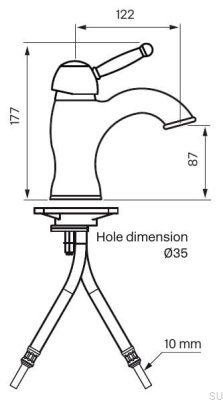 Bateria umywalkowa GI071 Mosiężna Chromowana