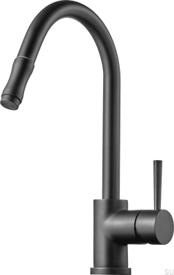 Bateria kuchenna z wyciąganą wylewką EVO185 Mosiężna Grafitowa