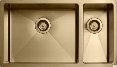 Zlewozmywak kuchenny Diskho 7040 Stalowy Mosiądz Polerowany PVD