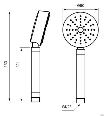 Słuchawka prysznicowa ZDOC072 Chromowana