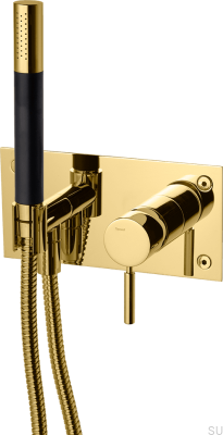 Bateria prysznicowa ze słuchawką i wężem BOX011-364 Mosiężna Miodowe Złoto
