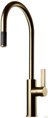 Bateria kuchenna z wyciąganą wylewką ARM185 Mosiężna Polerowana Nielakierowana