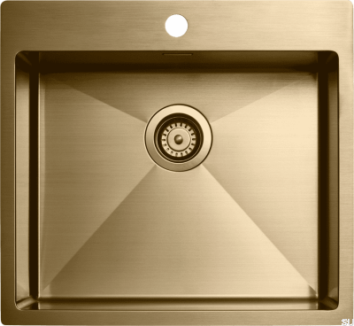 Zlewozmywak kuchenny Diskho 5540 Stalowy Mosiądz Polerowany PVD