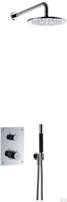 Zestaw prysznicowy z termostatyczną baterią ciśnieniową BOX7268 ED2 Mosiężny Chromowany