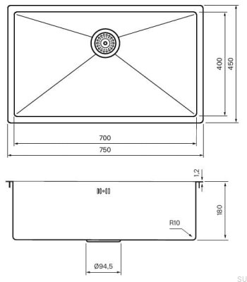 Zlewozmywak kuchenny Diskho 8040 Stalowy Czarny Chrom PVD