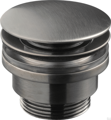 Uniwersalny korek Pop-up do umywalki 74400 Mosiężny Czarny Chrom Szczotkowany