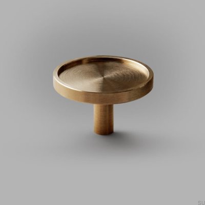 Gałka meblowa Ina L Mosiężna Szczotkowana Nielakierowana