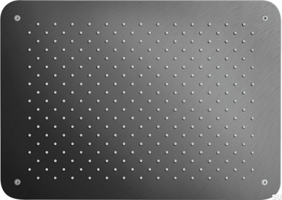 Głowica prysznicowa deszczownica prostokątna 450 x 320 ZSOF093  Mosiężna Czarny Chrom Szczotkowany