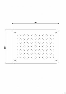 Głowica prysznicowa deszczownica prostokątna 450 x 320 ZSOF093  Mosiężna Czarny Chrom Szczotkowany