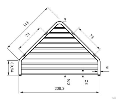 Mydelniczka narożna TA156 Mosiężna Szary Ascot