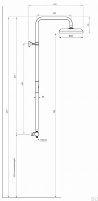 Zestaw prysznicowy ARM5200-150 Mosiężny Nikiel Szczotkowany