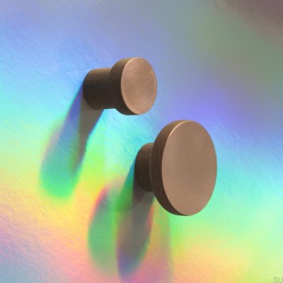 Gałka meblowa Copper 55 Drewniana Dębowa z Miedzią Szczotkowaną Nielakierowaną