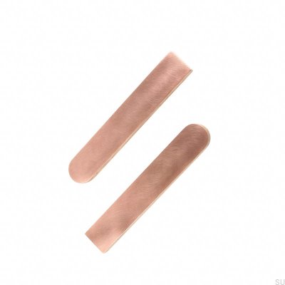 Uchwyt meblowy podłużny Copper Half-Round 128 Drewniany Dębowy z Miedzią Szczotkowaną Nielakierowaną