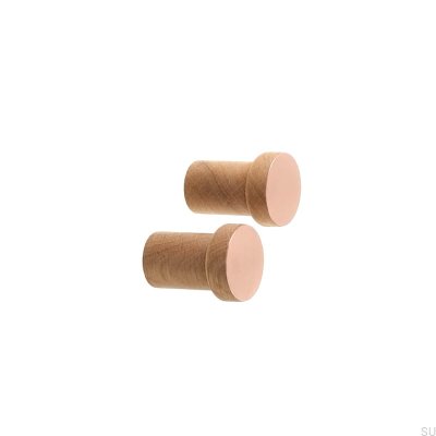 Wieszak ścienny Copper 30 Drewniany z Miedzią Szczotkowaną Nielakierowaną