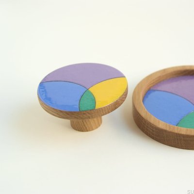 Wieszak ścienny Eclipse 80 Drewniany Emaliowany Kolorowy - Wzór 1