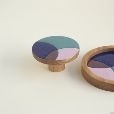 Wieszak ścienny Eclipse 80 Drewniany Emaliowany Kolorowy - Wzór 3