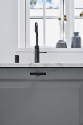 Gałka meblowa T-Bar Knot 75 Stalowa Czarna Matowa