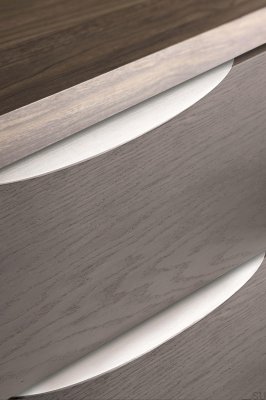 Uchwyt meblowy krawędziowy Edge Bow 350 Aluminiowy Srebrny