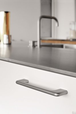 Uchwyt meblowy podłużny Doppia 128+160 Aluminiowy Srebrny