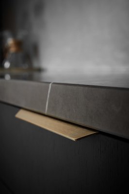 Uchwyt meblowy krawędziowy Blaze 2 2x80 Aluminiowy Złoty Szczotkowany