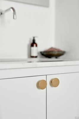 Gałka meblowa Plato 42 Aluminiowa Złota Szczotkowana