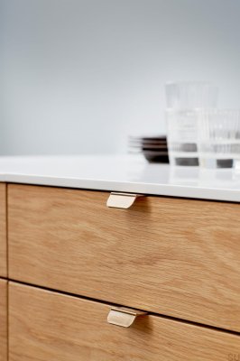 Uchwyt meblowy krawędziowy Accent 32 Aluminiowy Złoty Szczotkowany