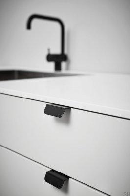 Uchwyt meblowy krawędziowy Accent 32 Aluminiowy Czarny Mat Szczotkowany