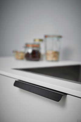 Uchwyt meblowy krawędziowy Accent 160 Aluminiowy Czarny Mat Szczotkowany