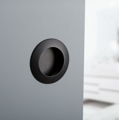 Uchwyt meblowy wpuszczany Tap 60 Czarny metalowy