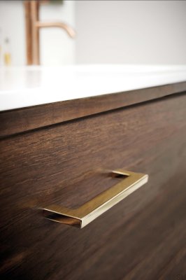 Uchwyt meblowy podłużny Flat 448 Metalowy Złoty Polerowany