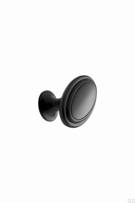Gałka meblowa Oval 60 Metalowa Czarna Matowa