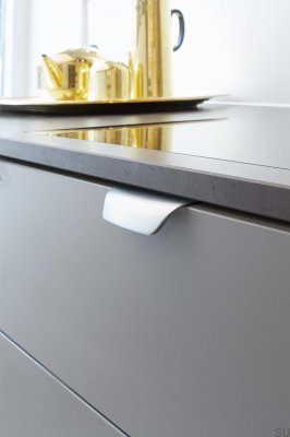 Uchwyt meblowy krawędziowy Wow 160 Metalowy Srebrny Chromowany